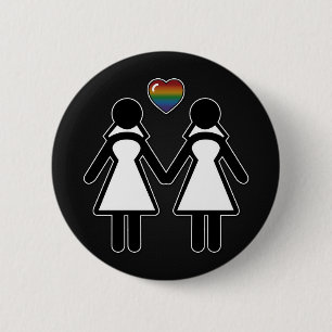 Silhouette Bride and Bride 2 Inch Round Button