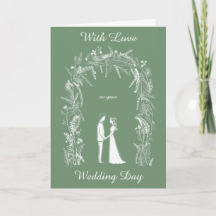 Silhouette Bride and Groom Personalized Wedding Card