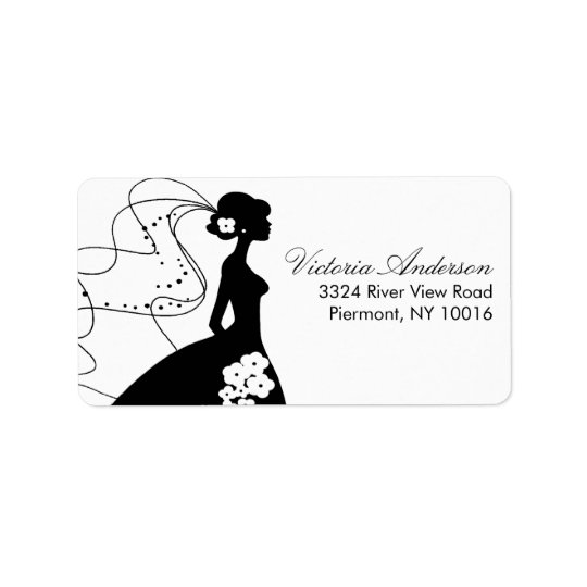 Silhouette Bride Return Address Labels.