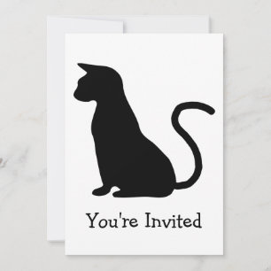 Silhouette Cat Personalised Invitation