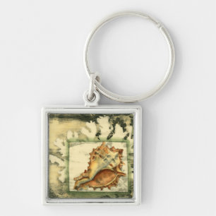Silhouette Conch Shell Keychain