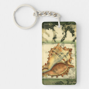 Silhouette Conch Shell Keychain