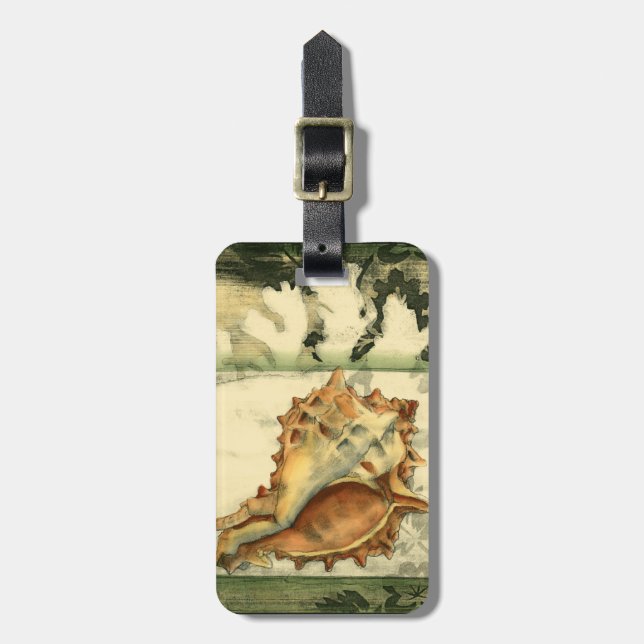 Silhouette Conch Shell Luggage Tag (Front Vertical)