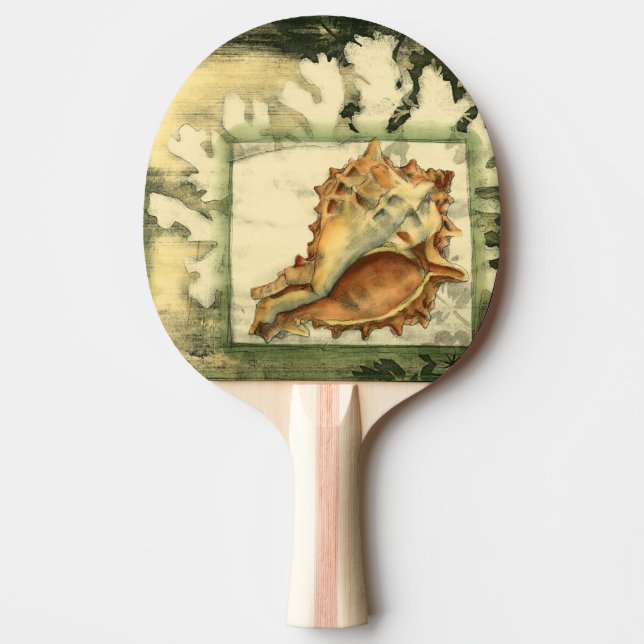 Silhouette Conch Shell Ping Pong Paddle (Front)
