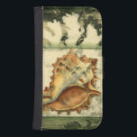 Silhouette Conch Shell Samsung S4 Wallet Case<br><div class="desc">Stay relaxed with this piece of contemporary art by Jennifer Goldberger. Her collection of seashell art is relaxing and inspirational. This piece of art focuses on a large Conch seashell surrounded by green coral reef. Get this beautiful ocean art today with a silhouette feel on your next product.</div>