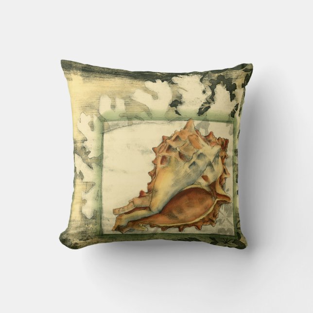 Silhouette Conch Shell Throw Pillow (Front)