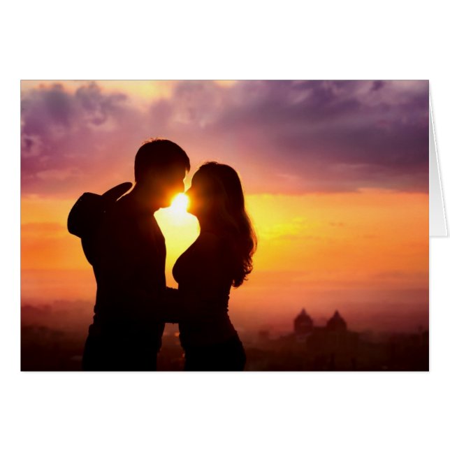 Silhouette Couple Au coucher Du Soleil (Devant horizontal)