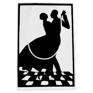 silhouette couple dancing in the dark medium gift bag