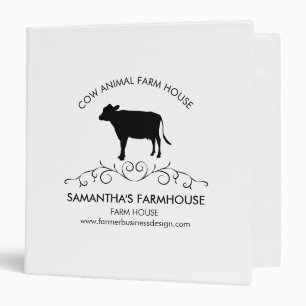 Silhouette Cow Farm Logo Binder