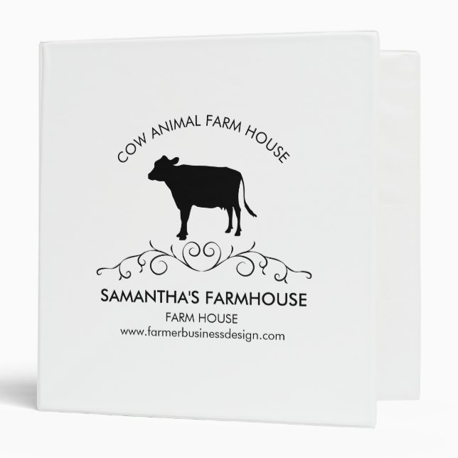 Silhouette Cow Farm Logo Binder (Front/Inside)