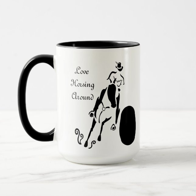 Silhouette Cowgirl Barrel Racing Mug (Left)