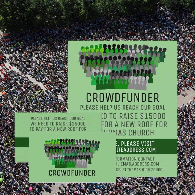 Silhouette Crowd Design, Crowdfunder, Crowdfunding Business Card (Creator Uploaded)