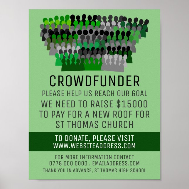Silhouette Crowd Design, Crowdfunder, Crowdfunding Poster (Front)