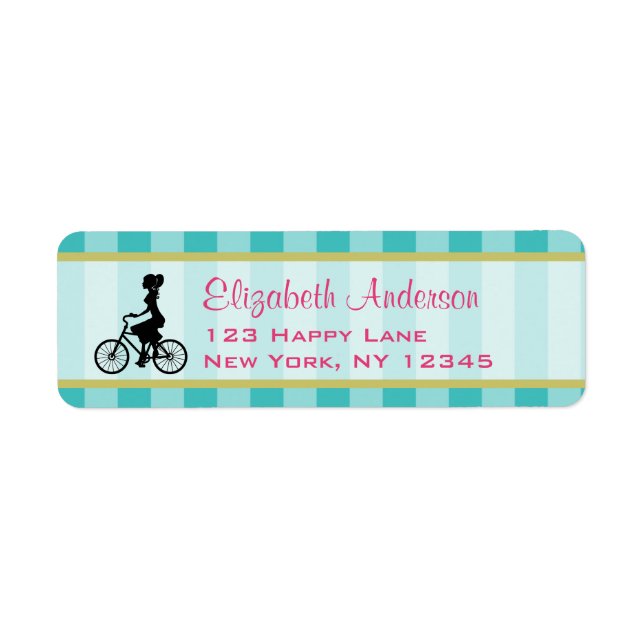 Silhouette cycliste pour fille rétro (Devant)