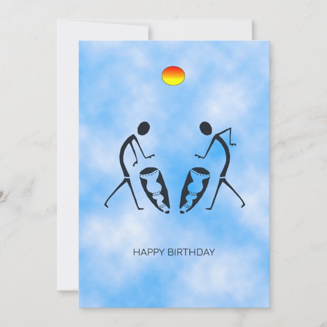 Silhouette Dancers Celebration Birthday Card (Front)