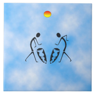 Silhouette Dancers Celebration Tile