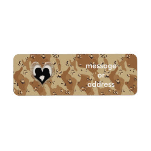 Silhouette de baiser en couple (Coeur de camouflag