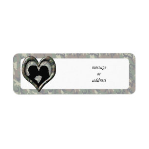 Silhouette de baiser en couple (Coeur de camouflag