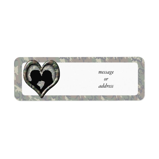 Silhouette de baiser en couple (Coeur de camouflag (Devant)