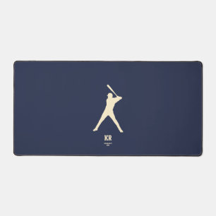 Silhouette de baseball moderne Monogramme bleu fon