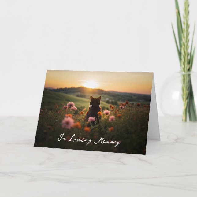 Silhouette de chat dans la carte de sympathie couc (Devant)
