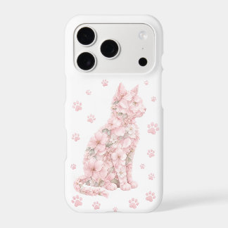 Silhouette de chat floral