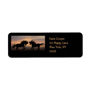 Silhouette de chevaux sauvages