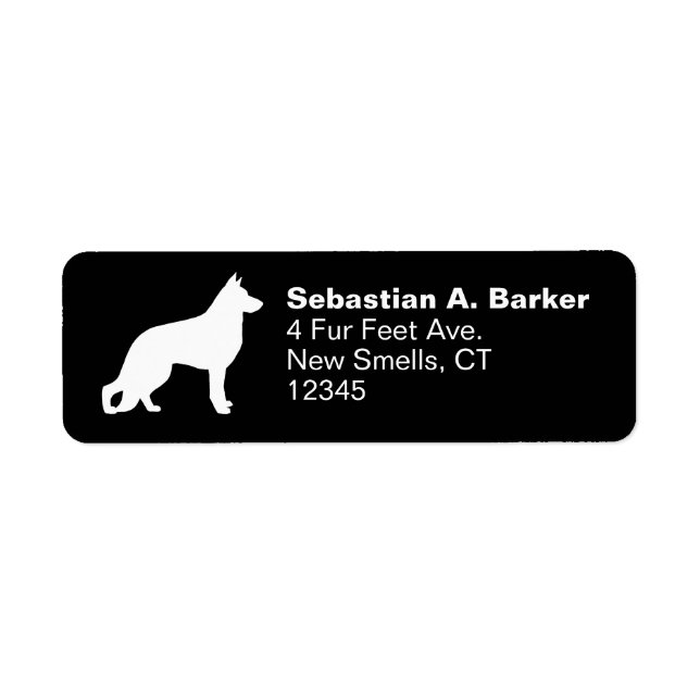 Silhouette de chien berger allemand blanc (Devant)