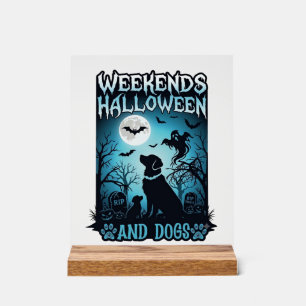 Silhouette de chiens fantômes pleine lune Hallowee