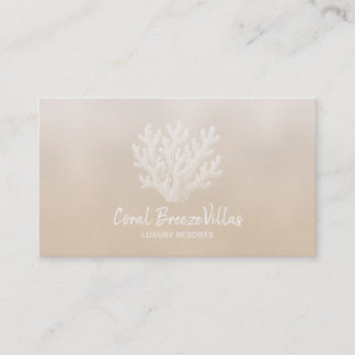 Silhouette de corail marin | Carte de visite perle