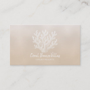 Silhouette de corail marin Carte de visite perle