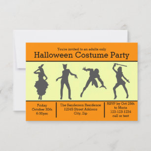 Silhouette de costume orange - Invitation de fête