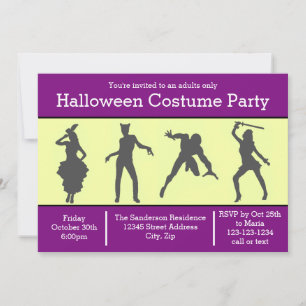 Silhouette de costume violet - Invitation à une so