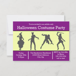 Silhouette de costume violet - Invitation de fête