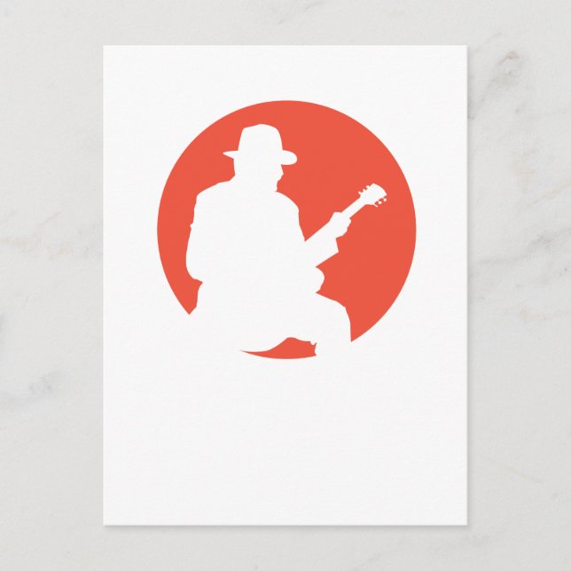 silhouette de guitariste de carte postale (Devant)
