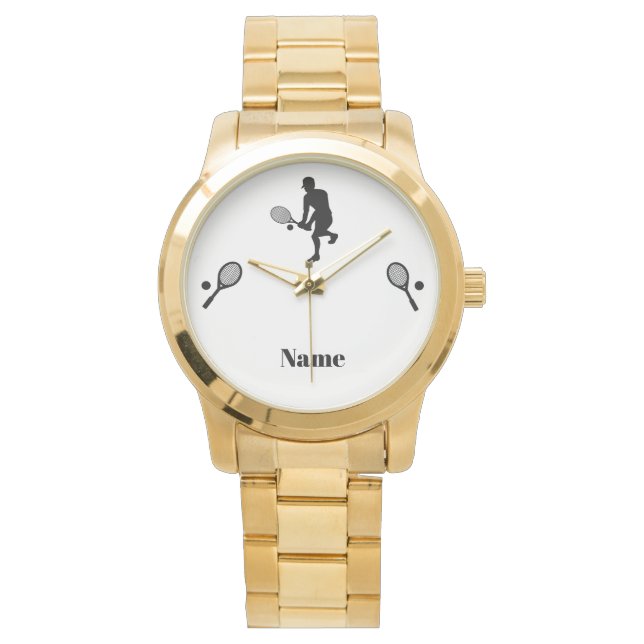 Silhouette de Joueur de tennis masculin Montre ave (devant)