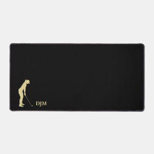 Silhouette de la femme d'or sur noir