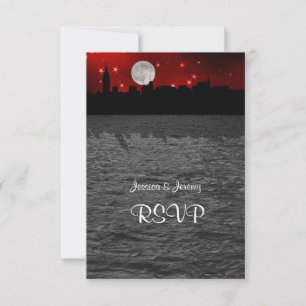 Silhouette de la skyline de NYC Lune Rouge RSVP 1