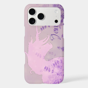 Silhouette de licorne fluide (fleurs violettes)