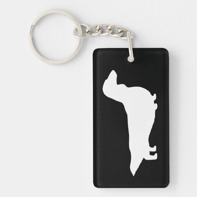 Silhouette de Long Haid Dachshund - Blanc (Devant)