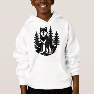 Silhouette de loup en forêt