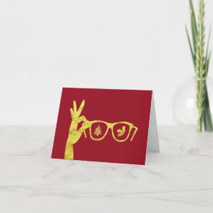 Silhouette de lunettes Optométriste Carte de Noël