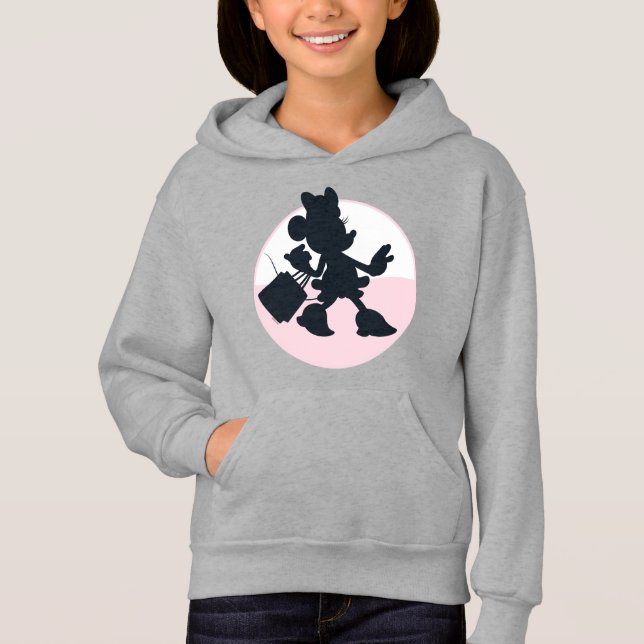 Silhouette de Minnie Mouse faisant des courses (Devant)