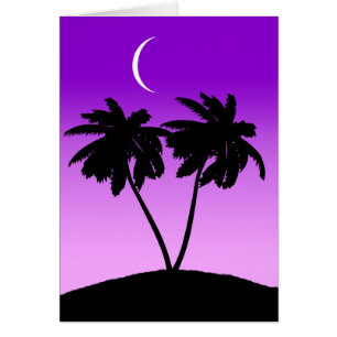 Silhouette de palmier sur Twilight violet