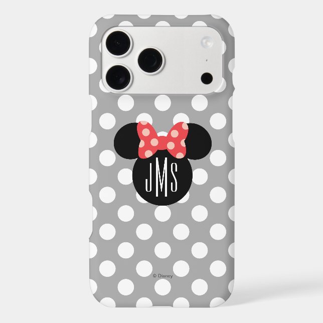 Silhouette de tête Minnie à pois | Monogramme (Verso)