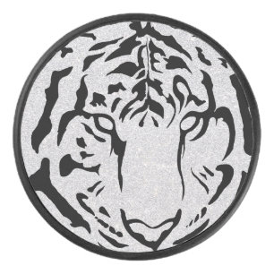 Silhouette de tigre noir et blanc