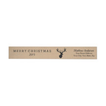 Silhouette Deer Christmas Wraparound Address Label