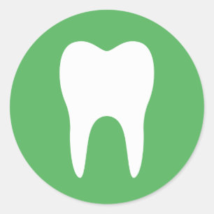 Silhouette dentaire vert dentiste autocollant dent