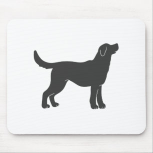 Silhouette dog standing - Choose background color Mouse Pad