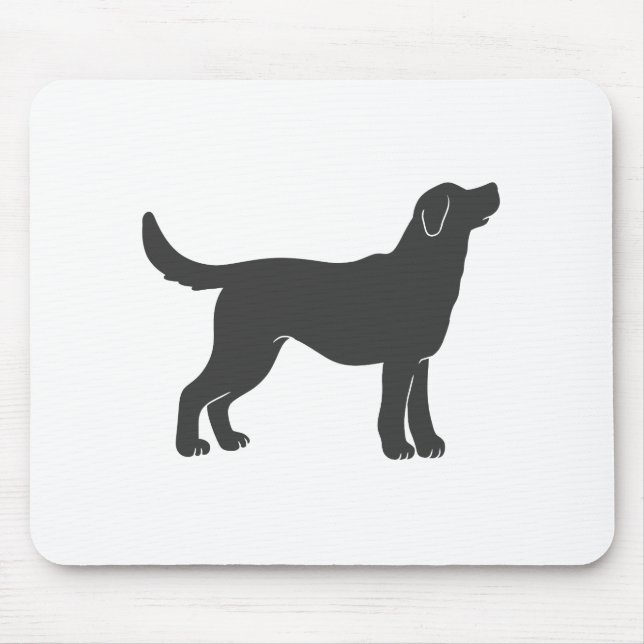 Silhouette dog standing - Choose background colour Mouse Pad (Front)